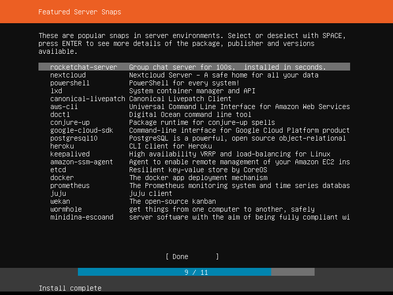 Ubuntu Select Snaps