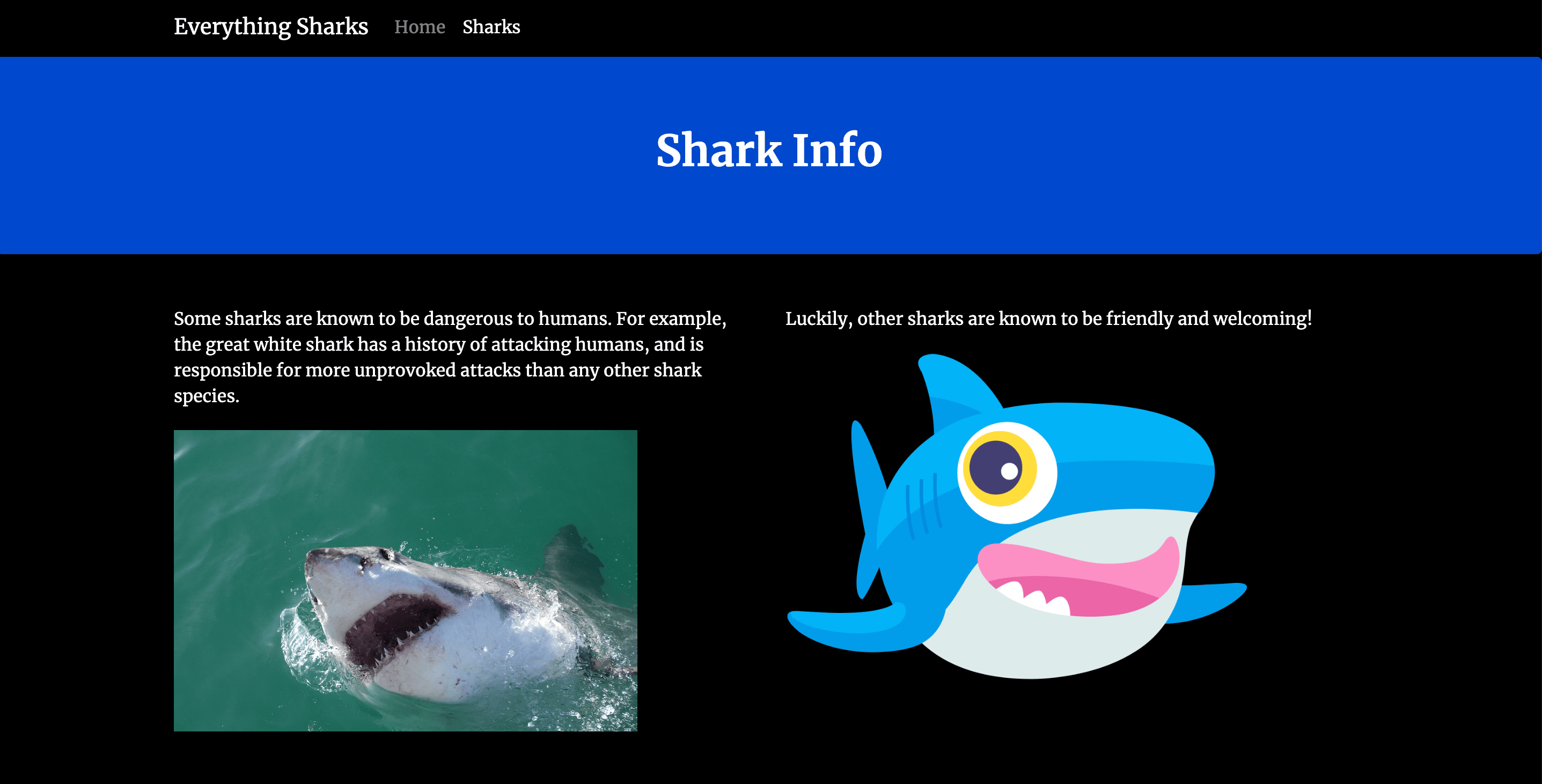 Scary Shark Info Page
