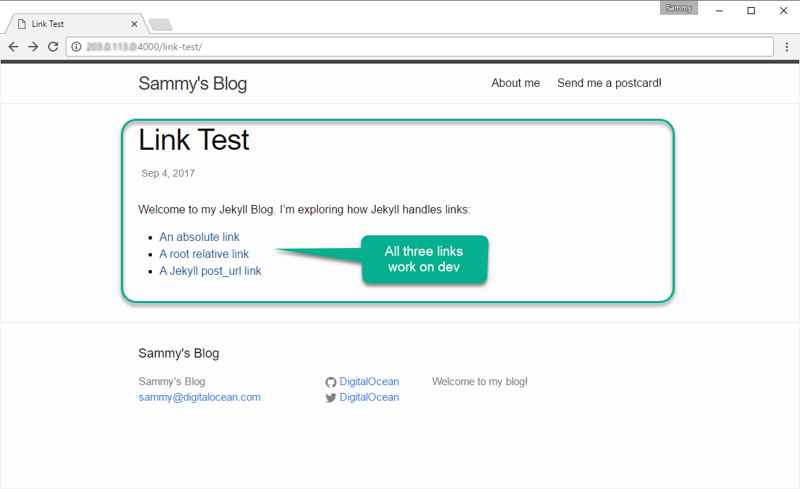 Screenshot of the new blog post