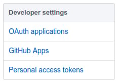 GitHub personal access tokens link