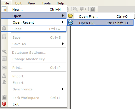 KeePass2 open URL
