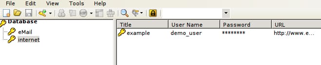 KeePass2 database opened