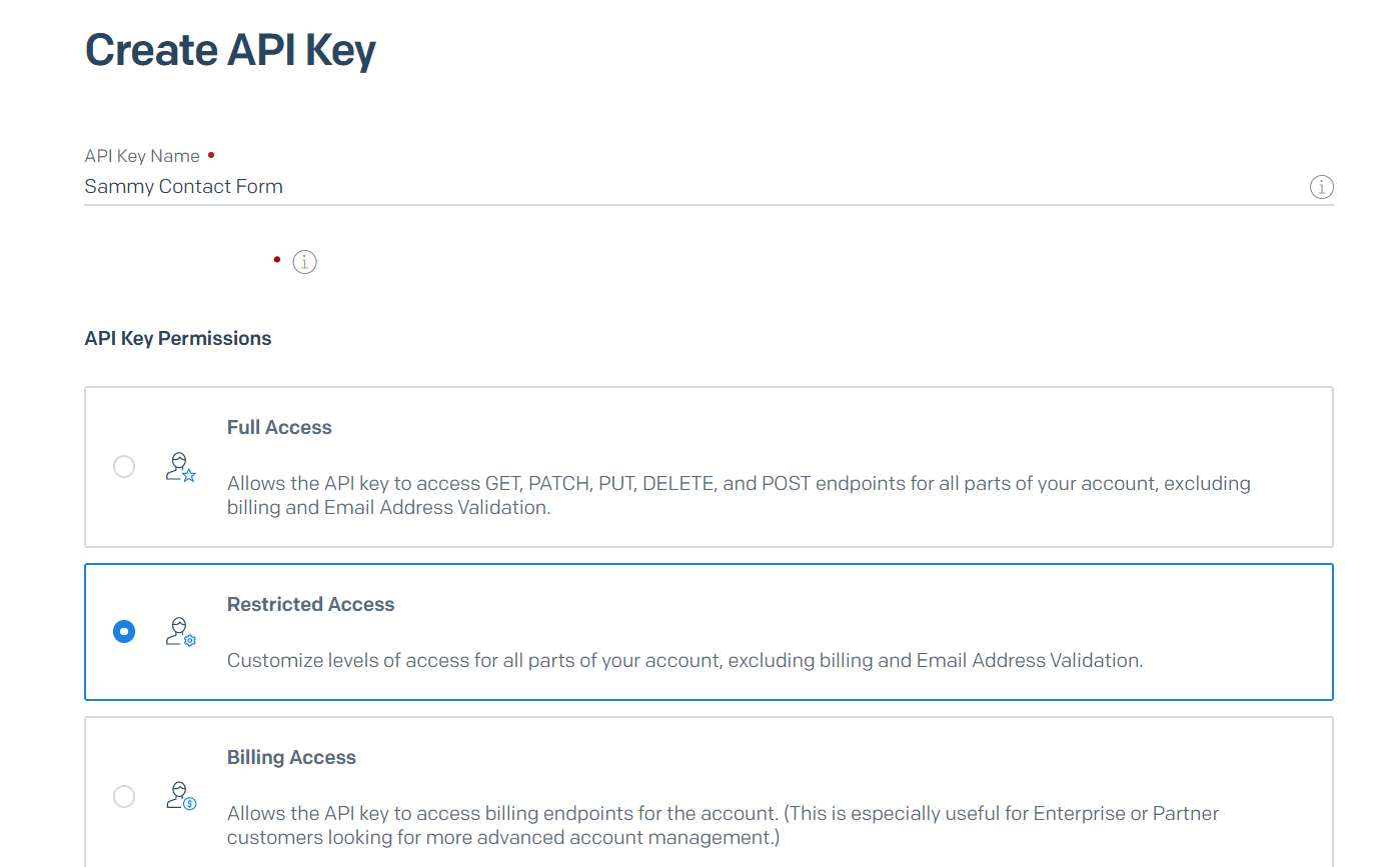 SendGrid Create API Key