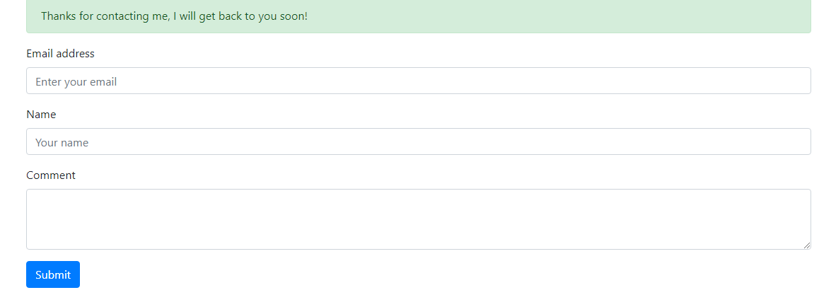 Laravel contact form message