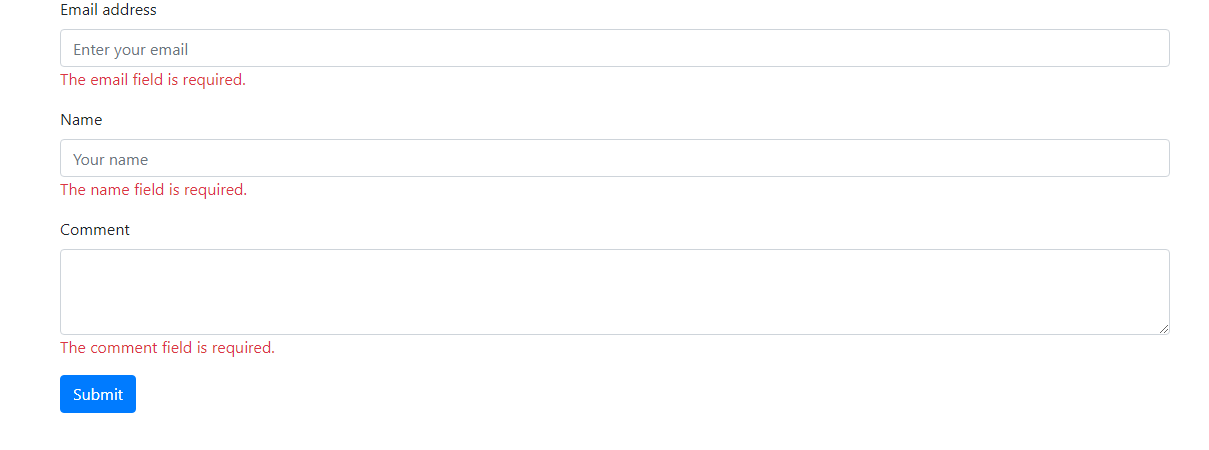 Laravel contact form validation