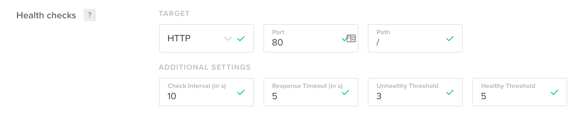 Load Balancer health checks interface