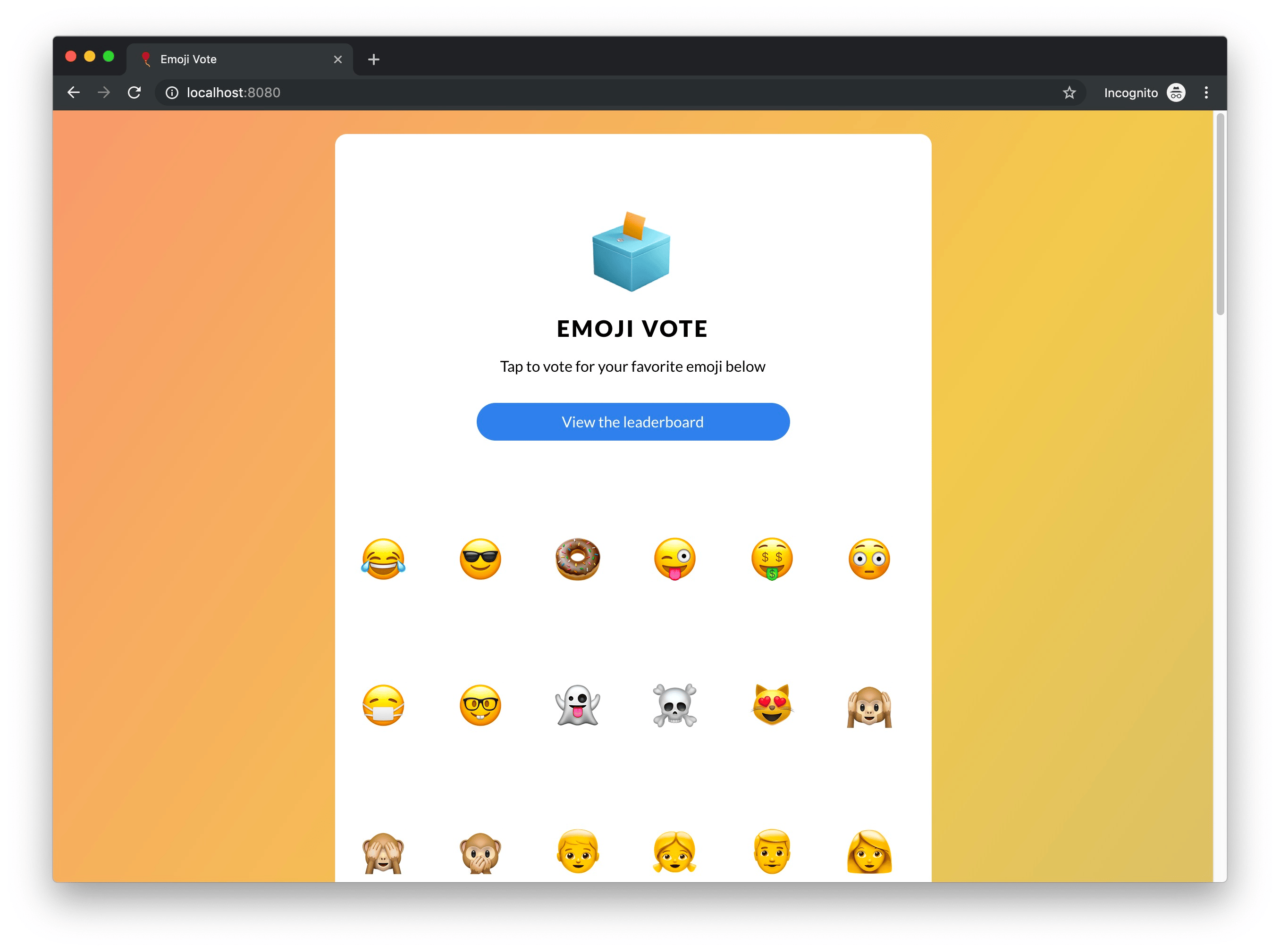 Emojivoto sample application