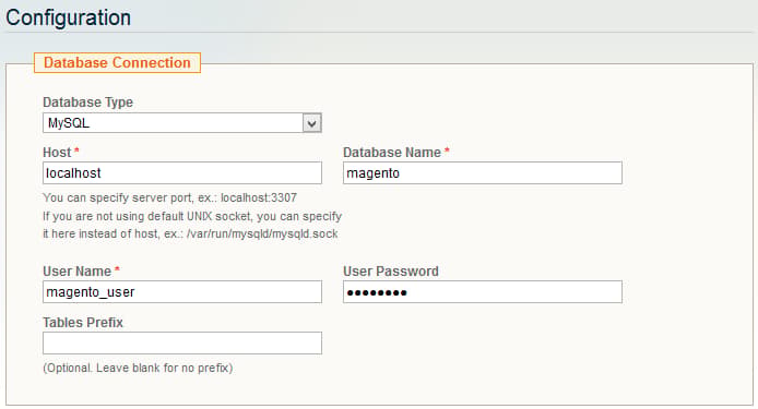 Magento Database Connection