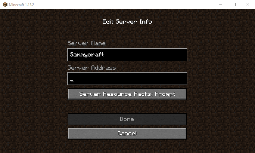 Benennen Sie Ihren Server und geben Sie die IP-Adresse ein