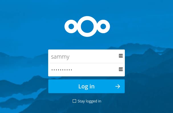 Nextcloud login page