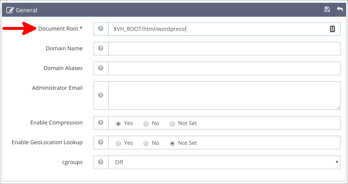 Virtual Hosts General changes