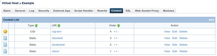 OpenLiteSpeed delete protected context