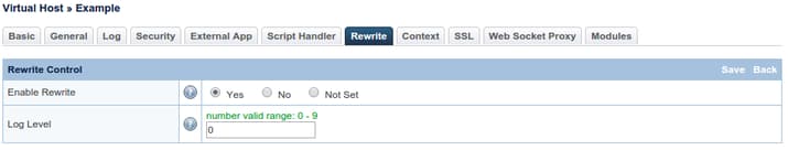 OpenLiteSpeed rewrite select yes