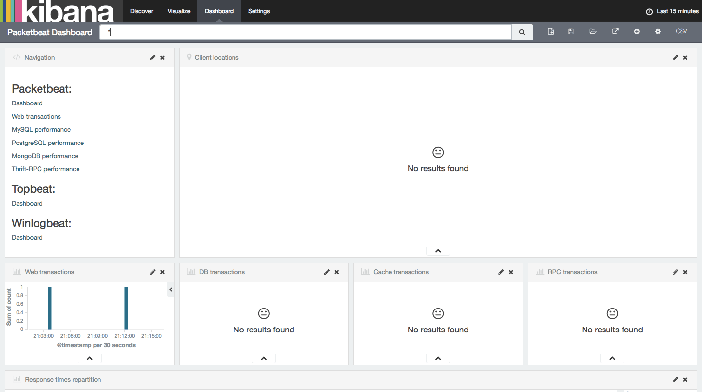 View Example Packetbeat Dashboard Top