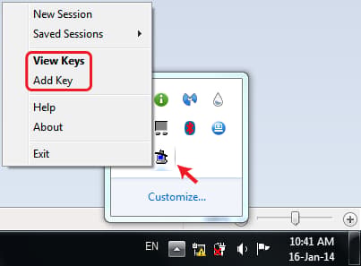 Right click on the Pageant system tray icon