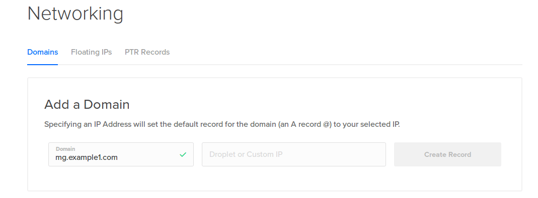 Adding SubDomain to DigitalOcean