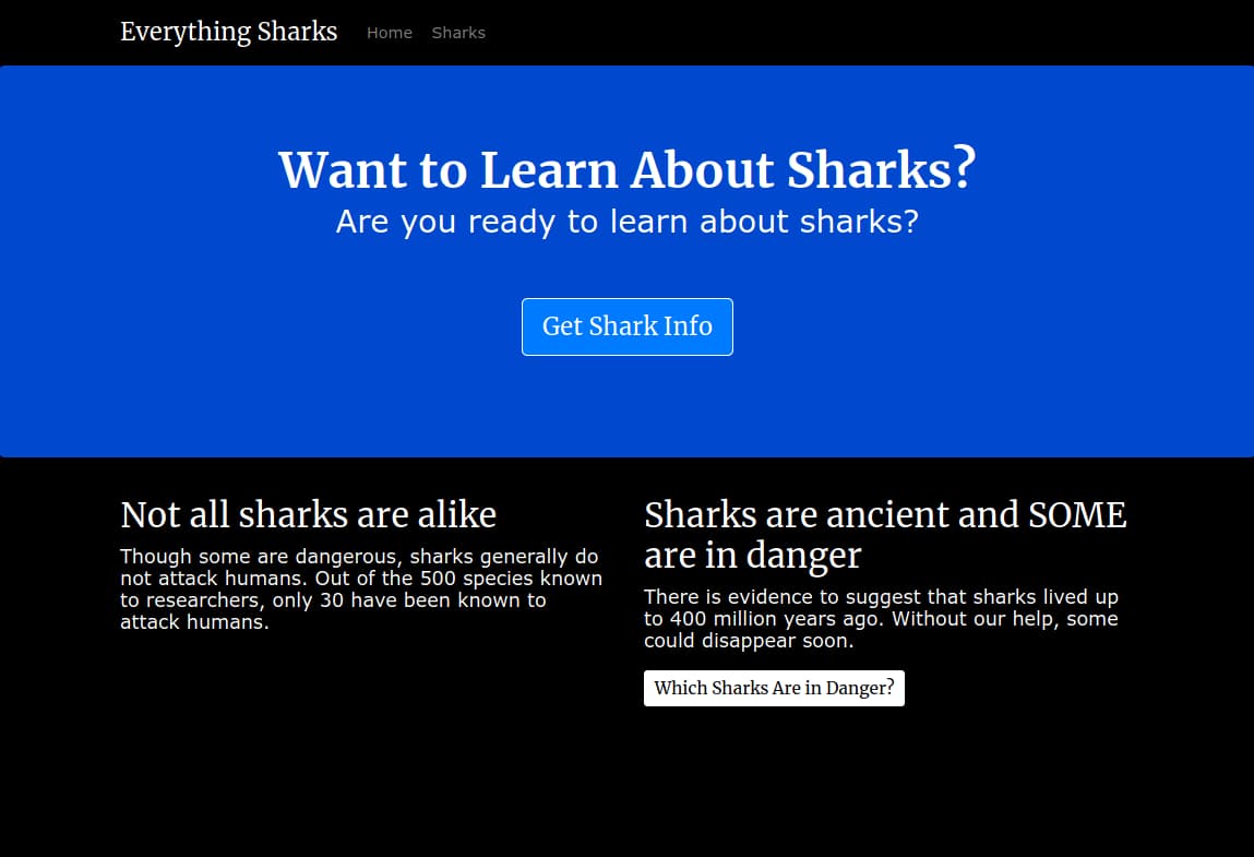 Application Landing Page