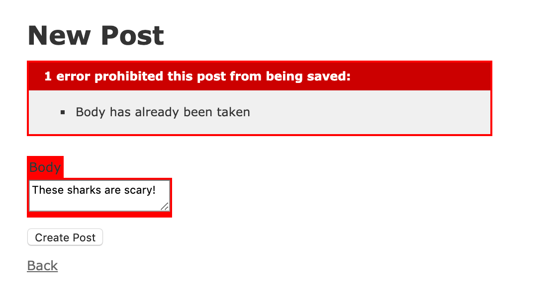 Unique Post Error