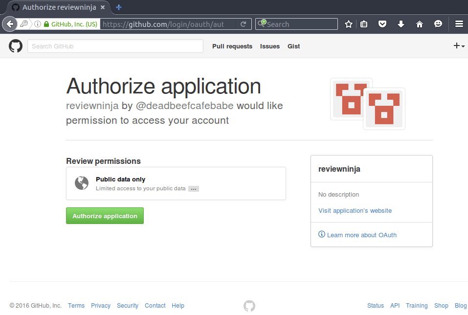 Grant app permissions through GitHub