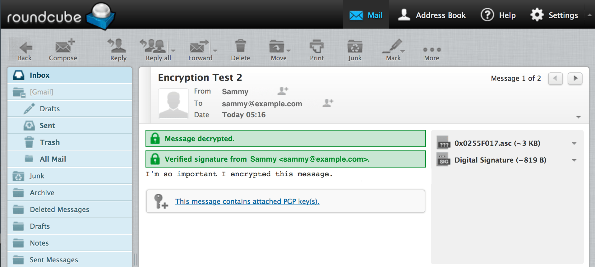 Decrypted Email