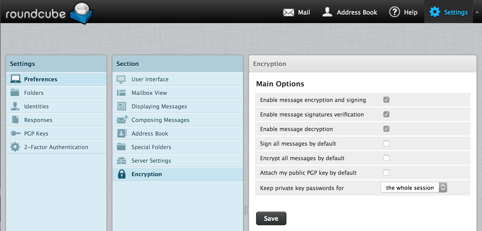 Set Encryption Settings
