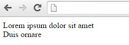 The browser view of the page created above, showing the two article titles