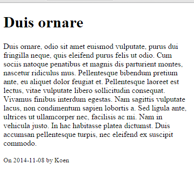 The browser view of a single article