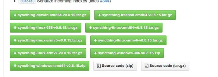 Syncthing release page