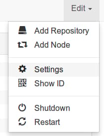 Syncthing settings