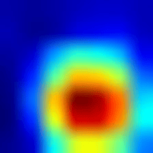 Heatmap highlighting "important" pixels that the neural network is looking at, to classify the image. a.k.a., "saliency map"