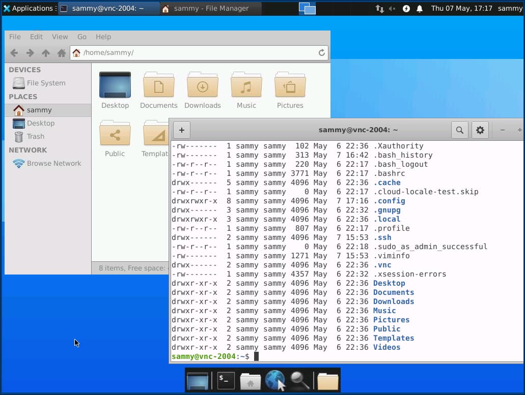 File Manager via VNC connection to Ubuntu 20.04