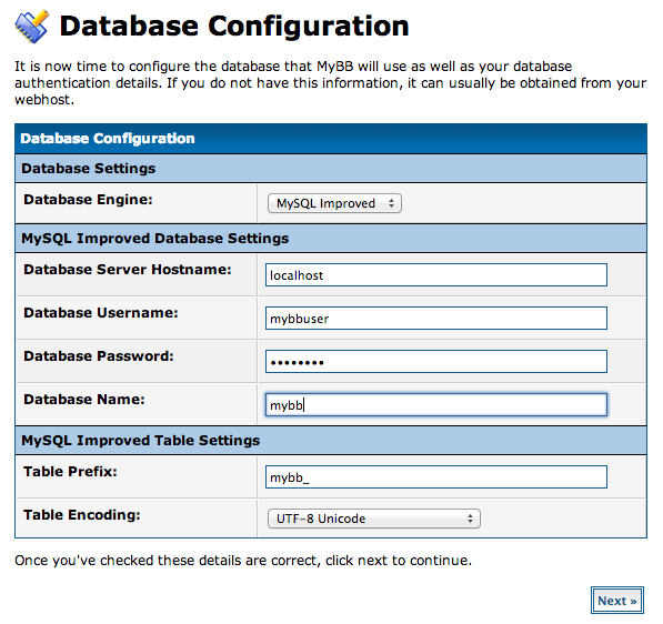 DigitalOcean MyBB database configuration