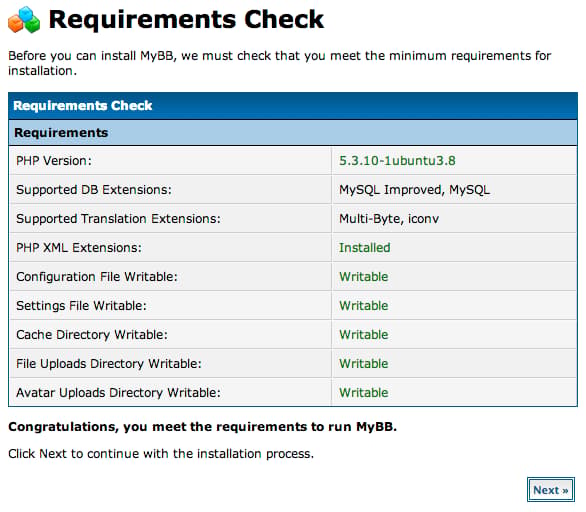 DigitalOcean MyBB requirements check