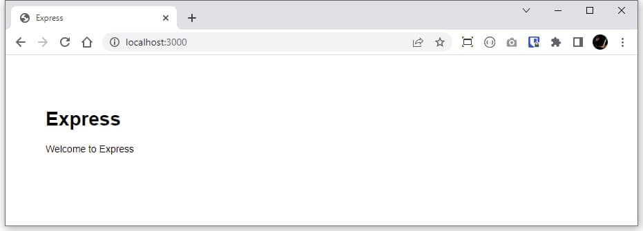 Default express-generator homepage