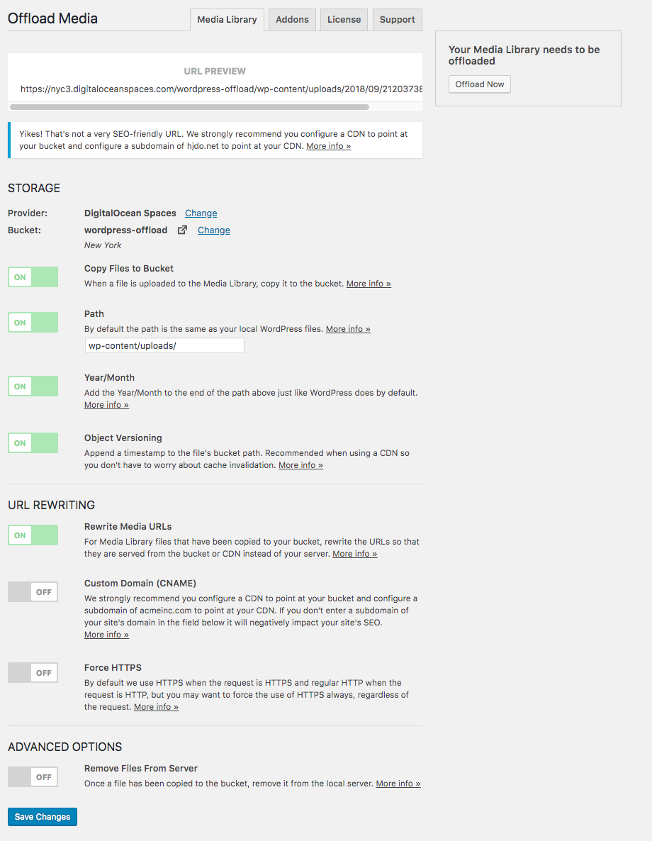 WP Offload Main Nav