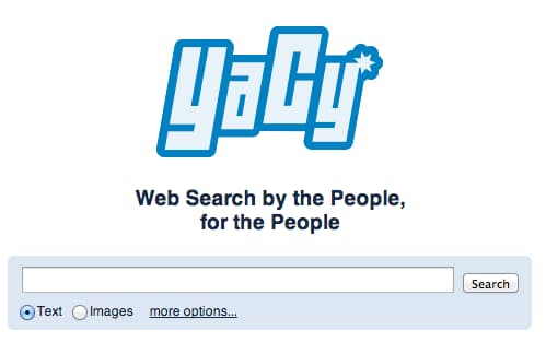 YaCy main page