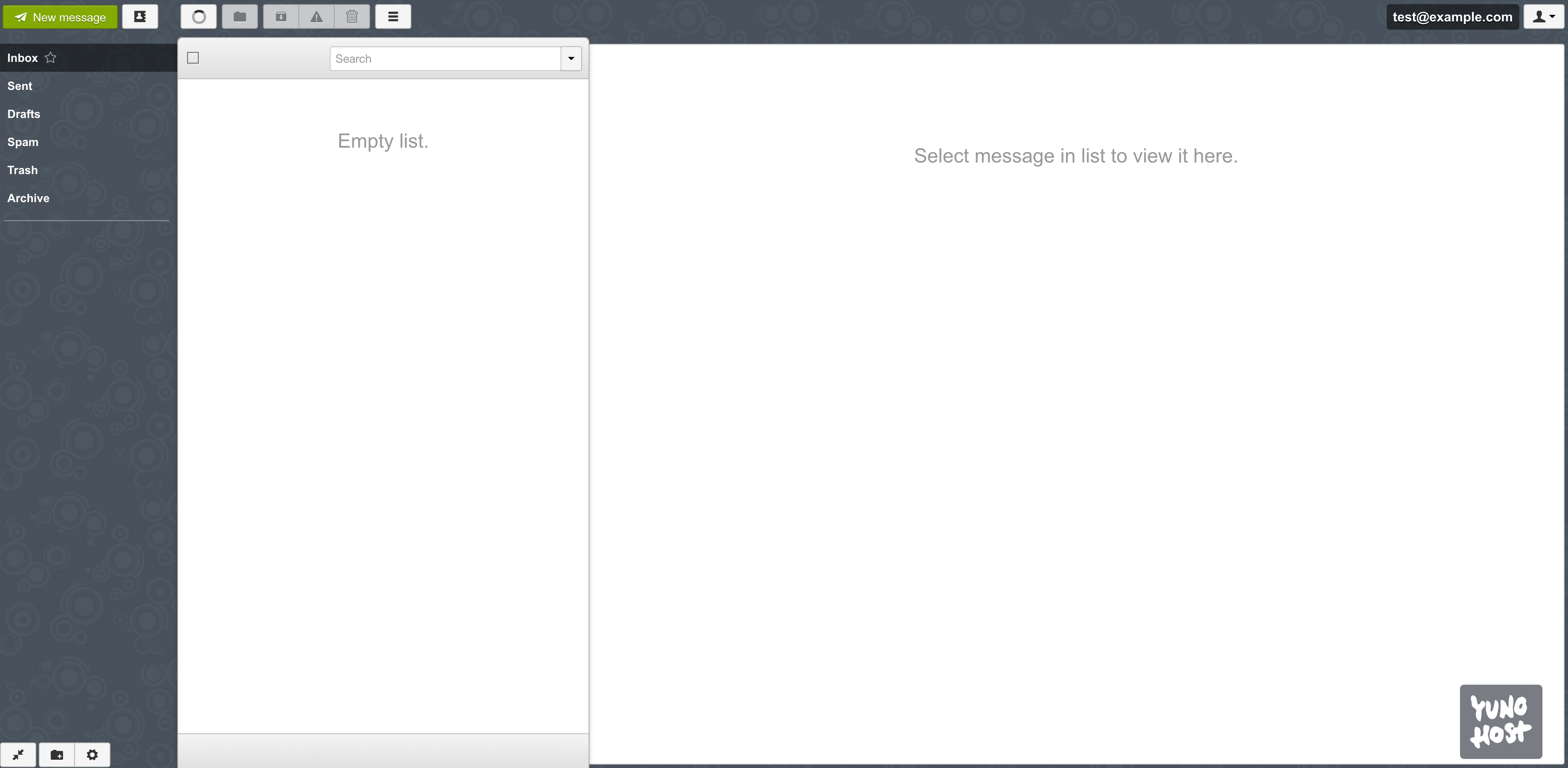 Rainloop main screen.