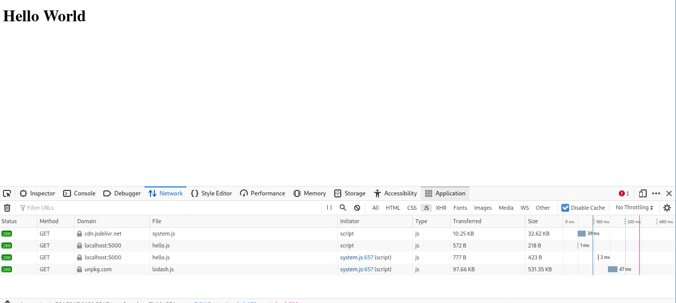 Firefox network tab