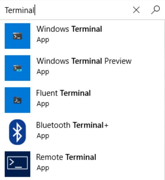 Search Terminal in the Microsoft Store looking for Windows Terminal