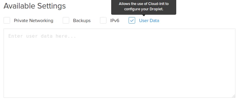 Enable User Data