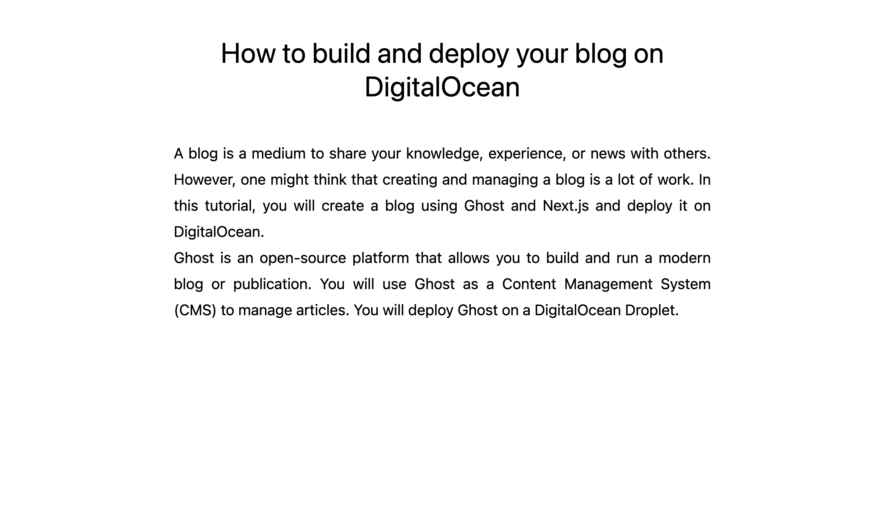 Individual blog page