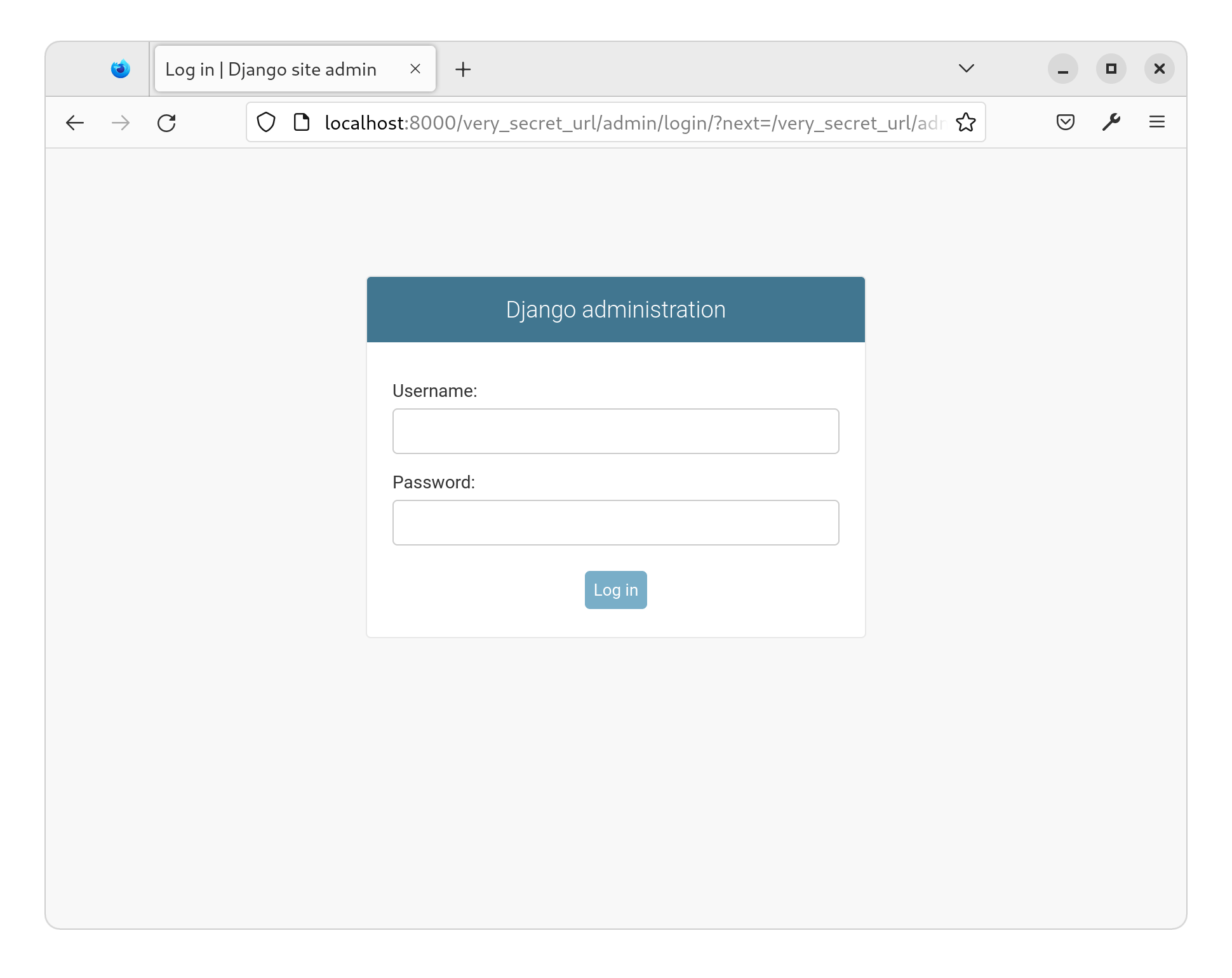 Admin login page