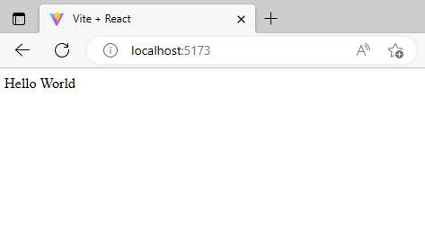 React App with "Hello World"