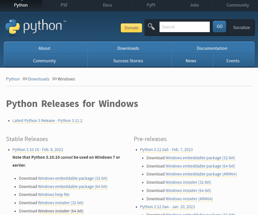 Download Python Installer