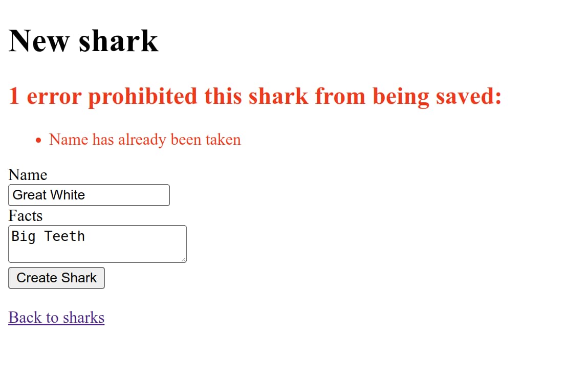 Unique Validation Warning
