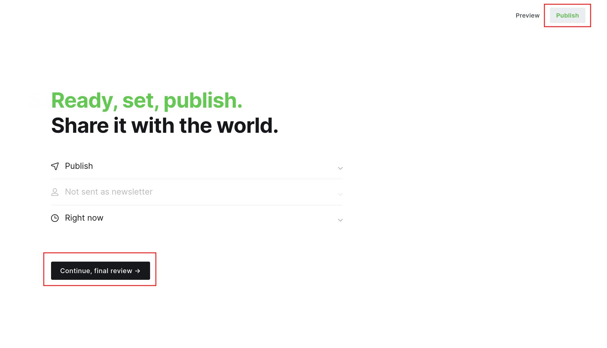 Prompt to confirm publishing your post.