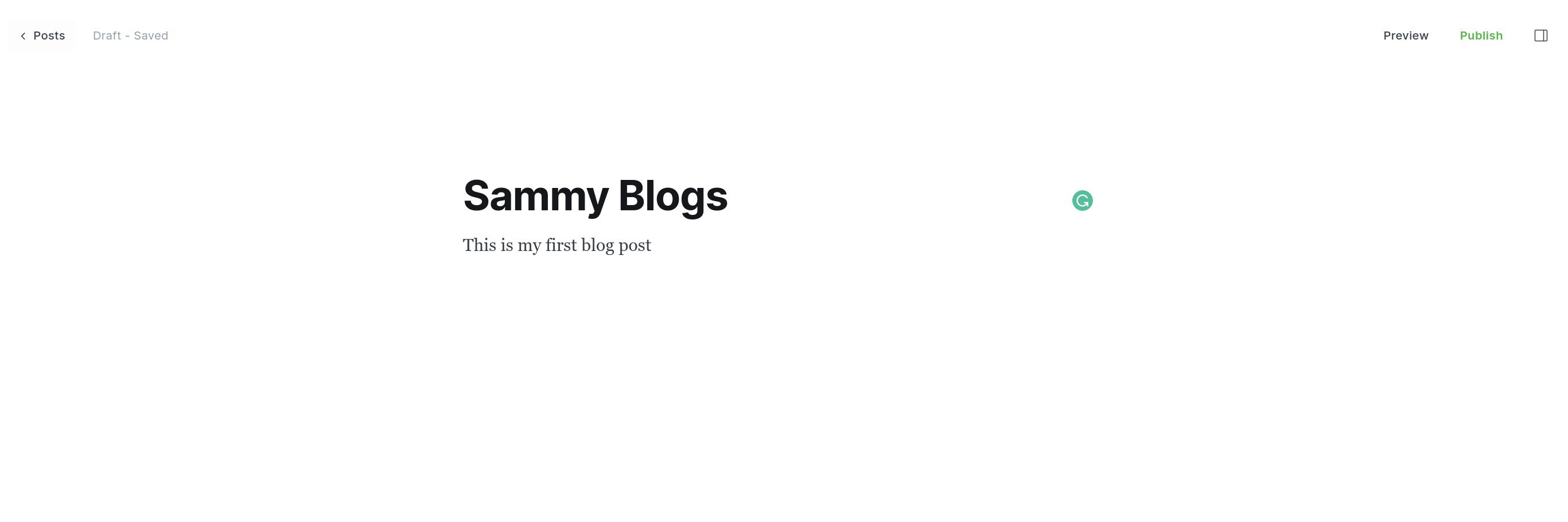 Enter a blog title and content.