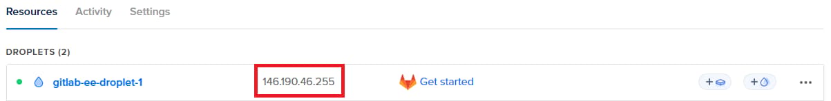 Copying a new Droplet's IP Address