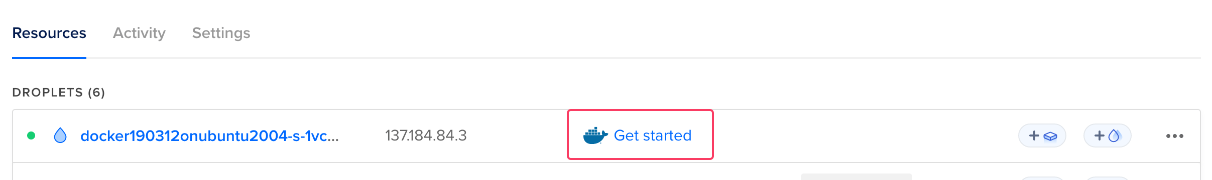 1-Click Droplet's Get started
