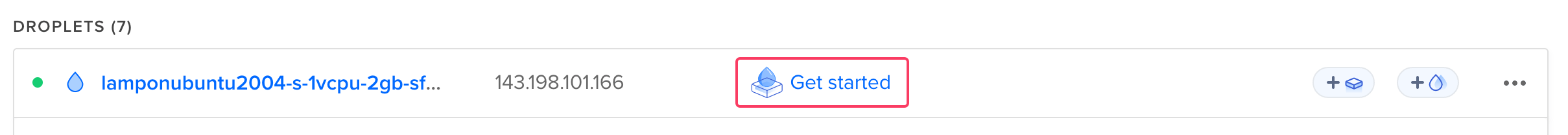 1-Click Droplet's Get started